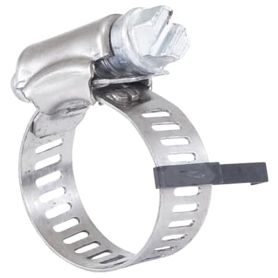 HOSE CLAMP, #6, #8, S/STEEL, WITH DISTANCE CLIP