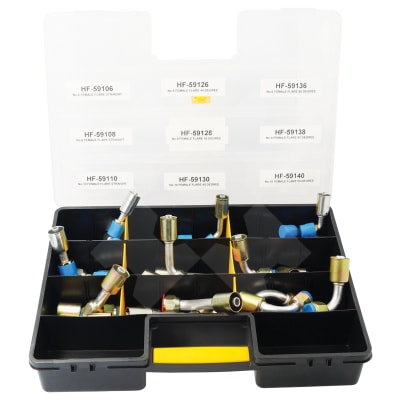 HOSE FITTING, BEADLOCK, FOR, ALUMINIUM, STANDARD, STARTER PACK, #6, #8, #10 IN STR, 45 DEG, 90 DEG X