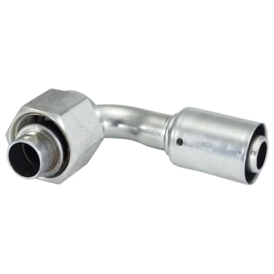 HOSE FITTING, BEADLOCK, FOR, 90 DEG, #12, STEEL, REDUCED