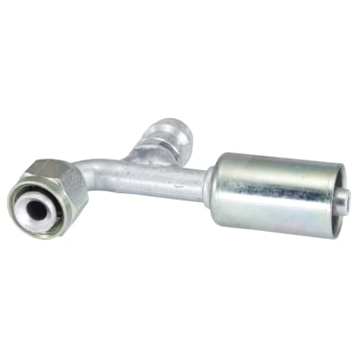HOSE FITTING, BEADLOCK, FF, 90 DEG, #6, ALUMINIUM, STANDARD, R134A ACCESS