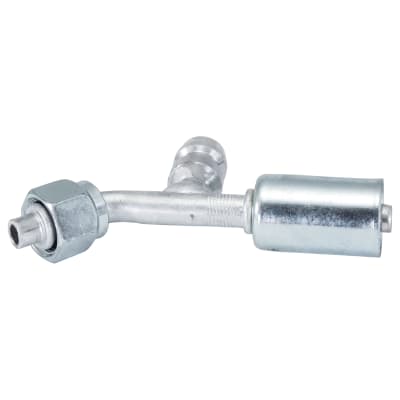 HOSE FITTING, BEADLOCK, FOR, 45 DEG, #6, ALUMINIUM, STANDARD, R134A ACCESS