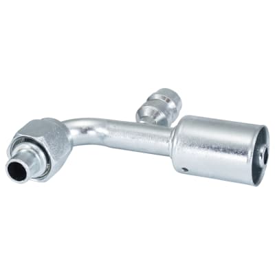 HOSE FITTING, BEADLOCK, FOR, 90 DEG, #8, STEEL, STANDARD, R134A ACCESS