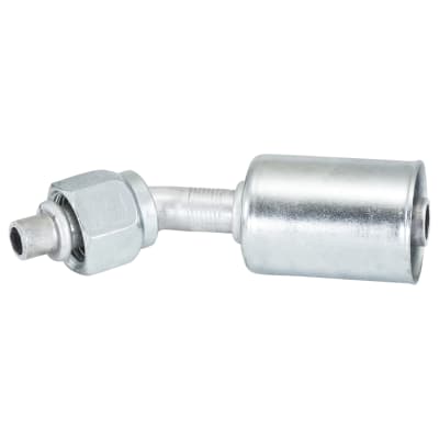 HOSE FITTING, BEADLOCK, FOR, 45 DEG, #6, #8, ALUMINIUM, STANDARD, STEP-UP