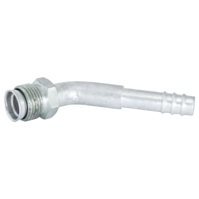 HOSE FITTING, BARB, MIO, 45 DEG, #8, ALUMINIUM
