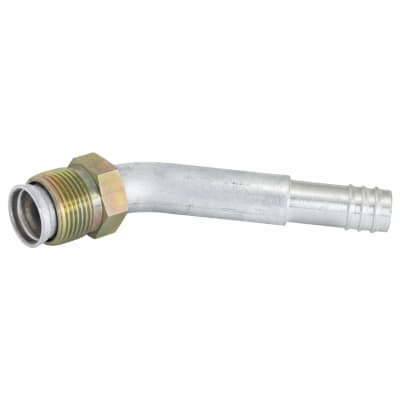 HOSE FITTING, BARB, MIO, 45 DEG, #12, ALUMINIUM