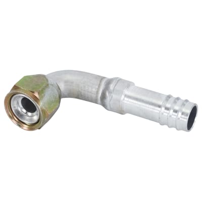 HOSE FITTING, BARB, FF, 90 DEG, #10, #12, ALUMINIUM, STEP-UP
