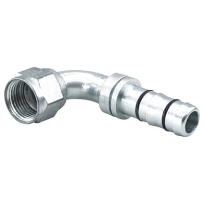 HOSE FITTING, EATON, E-Z CLIP, FEMALE FLARE, STEEL, 90 DEG, #10-#12 STEP-UP