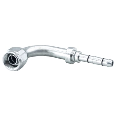 HOSE FITTING, EATON, E-Z CLIP, FOR, 90 DEG, #8-#6, STEEL, STEP-DOWN