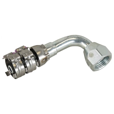 HOSE FITTING, SUPERFLEX HD, FF, 90 DEG, #6, STEEL
