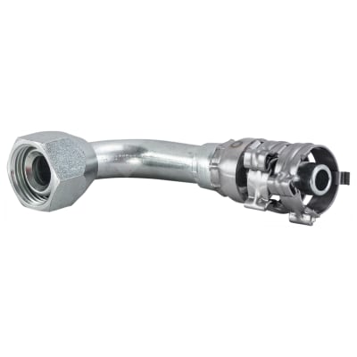 HOSE FITTING, SUPERFLEX HD, FF, 90 DEG, #8, STEEL
