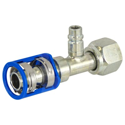 HOSE FITTING, LOKCLIP, FOR, STR, #10-#12, STEEL, STEP UP, REDUCED BARRIER, R134A ACCESS PORT