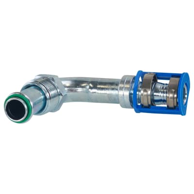 HOSE FITTING, LOKCLIP, MOR, 90 DEG, #12, STEEL, REDUCED BARRIER