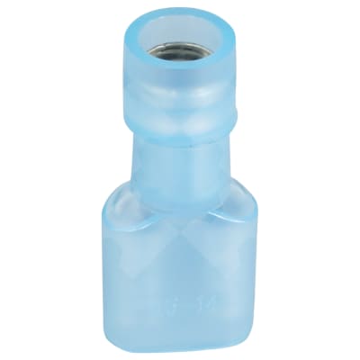 TERMINAL FEM, BLADE BLUE, FULLY INSULATED, 100PK, 6.3 X 8MM