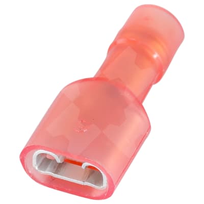 TERMINAL, FEM, BLADE RED, FULLY INSULATED 6.3 X 8MM, 100 PK