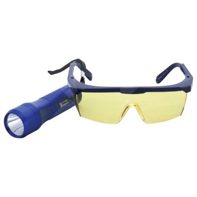 LEAK DETECTOR, GLO-LEAK, ULTRA-VIOLET MINI-BRIGHT PERFORMANCE TORCH, INCL GLASSES
