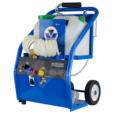 FLUSH MACHINE, MASTERCOOL, ELECTRIC PUMP, 240V, 300W, 10L FLUSH TANK, 3M HOSES, HAND CARRY FOR MOBIL