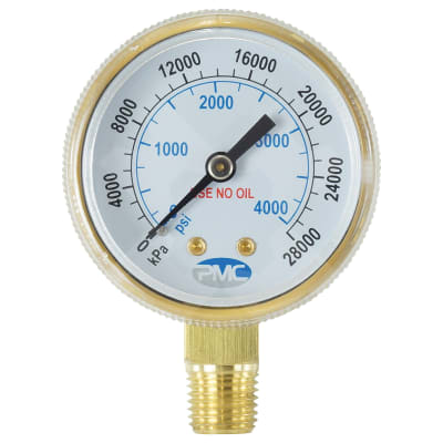 NITROGEN GAUGE, PMC, 0-4000 PSI PMC, KPA/PSI, HIGH