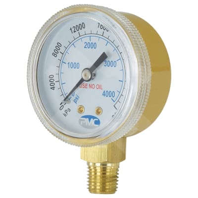 NITROGEN GAUGE, PMC, 0-4000 PSI PMC, KPA/PSI, HIGH