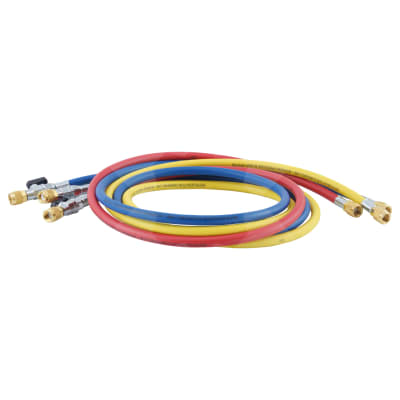 CHARGING HOSE, REFCO, R12 1/4 INCH, R134A, 1830MM, BALL VALVE (SET OF 3)
