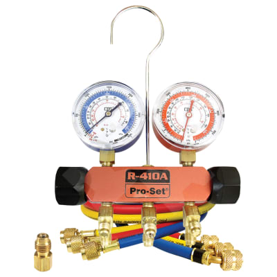 MANIFOLD GAUGE SET, CPS, R410A, SIDE WHEEL, 2-WAY, BLACKMAX