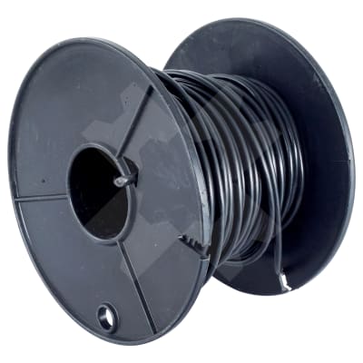 BLACK WIRE, SINGLE CORE, 30M, 25 AMPS, 90 DEG, 36 STRANDS