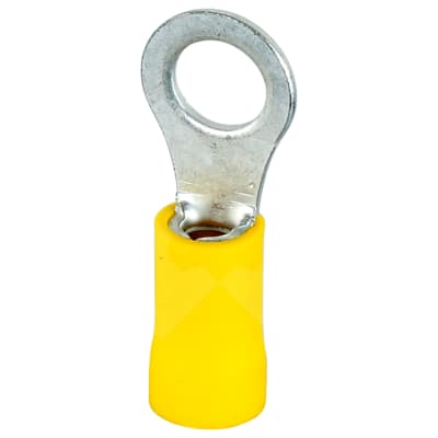 CRIMP TERMINAL RING, YELLOW, 6.3MM, BAG OF 100
