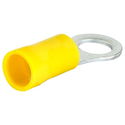 CRIMP TERMINAL RING, YELLOW, 6.3MM, BAG OF 100