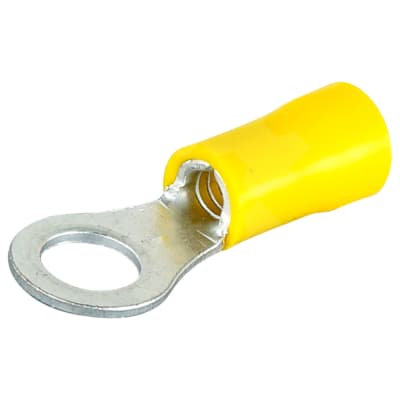 CRIMP TERMINAL RING, YELLOW, 6.3MM, BAG OF 100