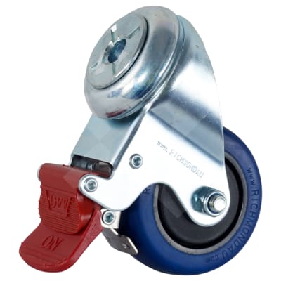 CASTOR WHEEL, 75MM DIA, 45KG RATING PER CASTOR, SWIVEL WITH BRAKE