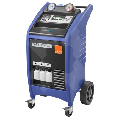4-IN-1 STATION, OKSYS FAST 322YF, R1234YF, VACUUM-CHARGE-RECOVER-RECYCLE, FULLY AUTOMATIC, ANDROID & IOS BLUETOOTH APP