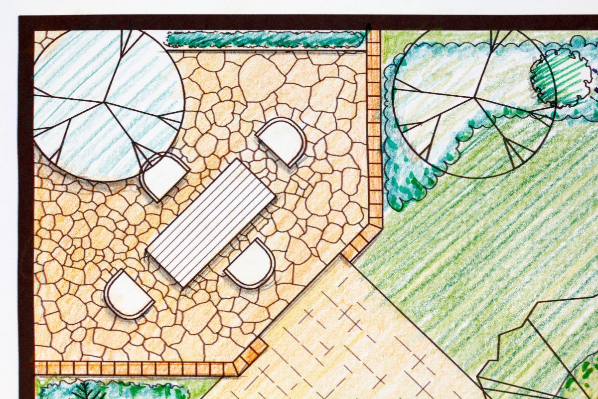Bei der Gartenplanung hilft eine Skizze