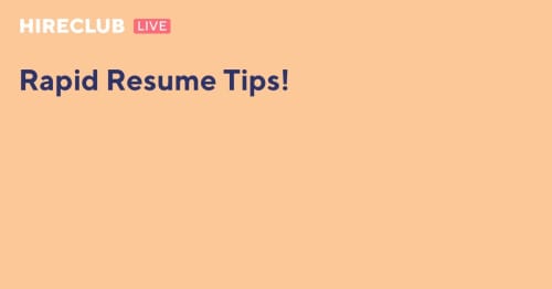 Rapid Resume Tips