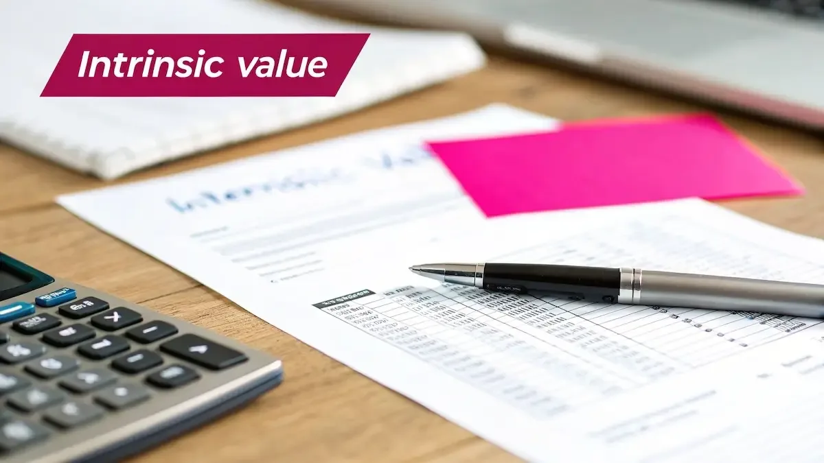 A magnifying glass held over a financial report, symbolizing the detailed examination involved in fundamental analysis.