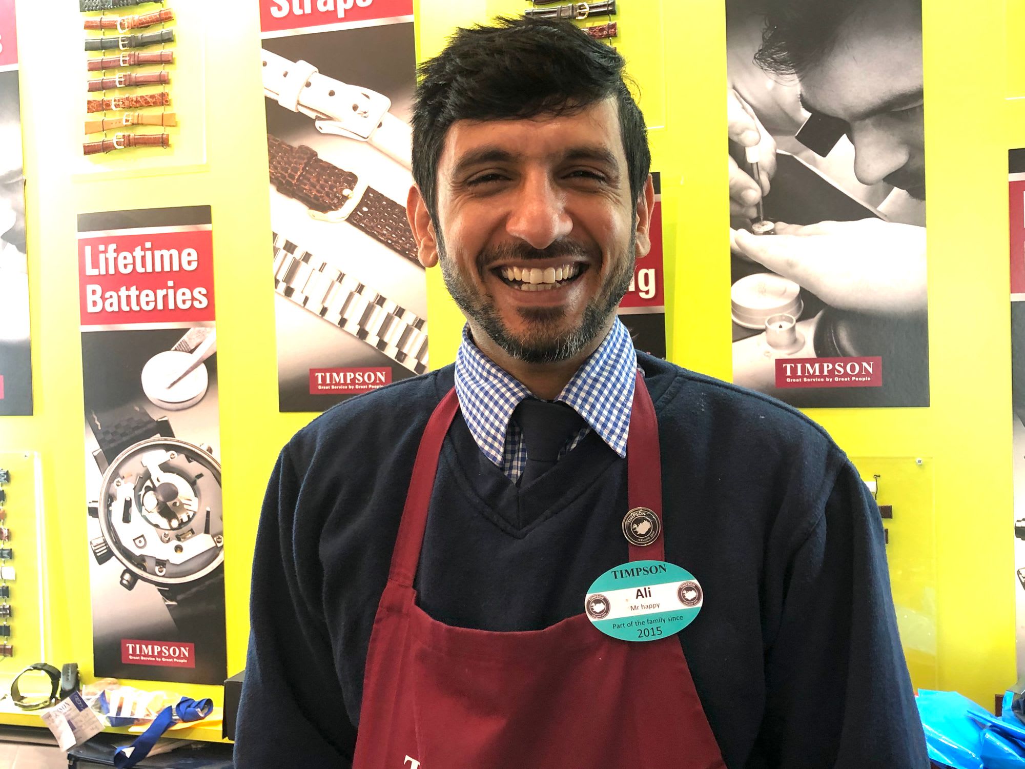 Timpson employees like Ali give exceptional customer service