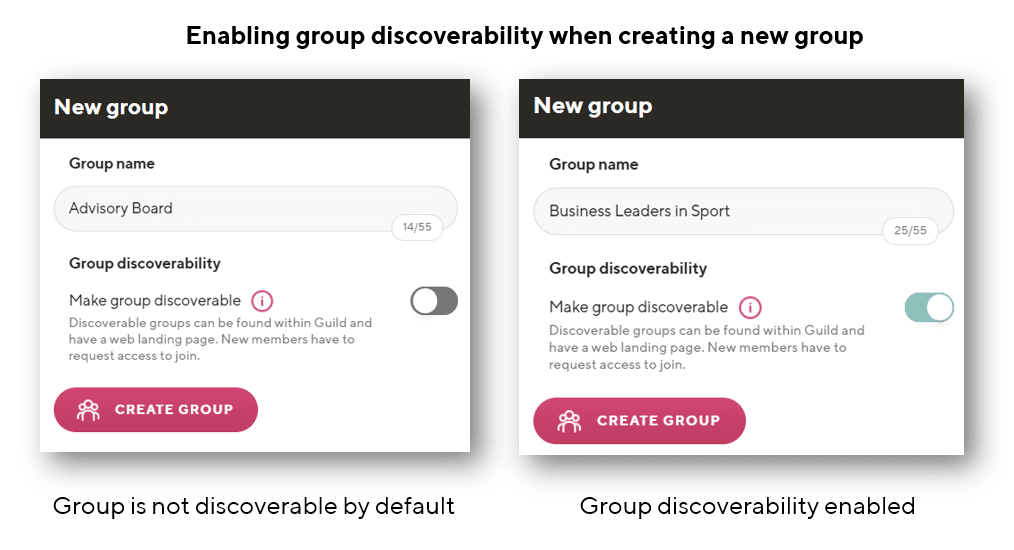 Enabling group discoverability on Guild 