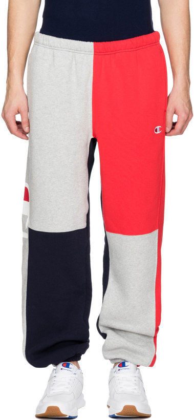 red sweatpants champion