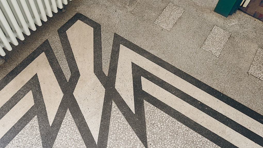 Interior view looking at the floor in the Hoover Building
