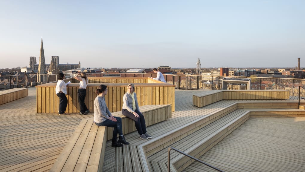 Exterior view on the roof terrace of Clifford's Tower