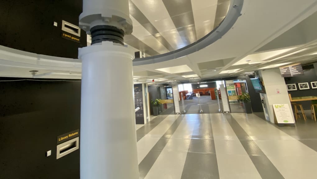 Interior view of the Rankine Brown Library