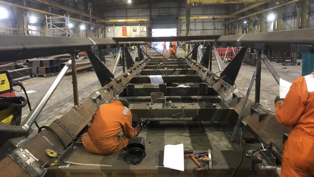 Construction site image of Dukes Meadows Footbridge