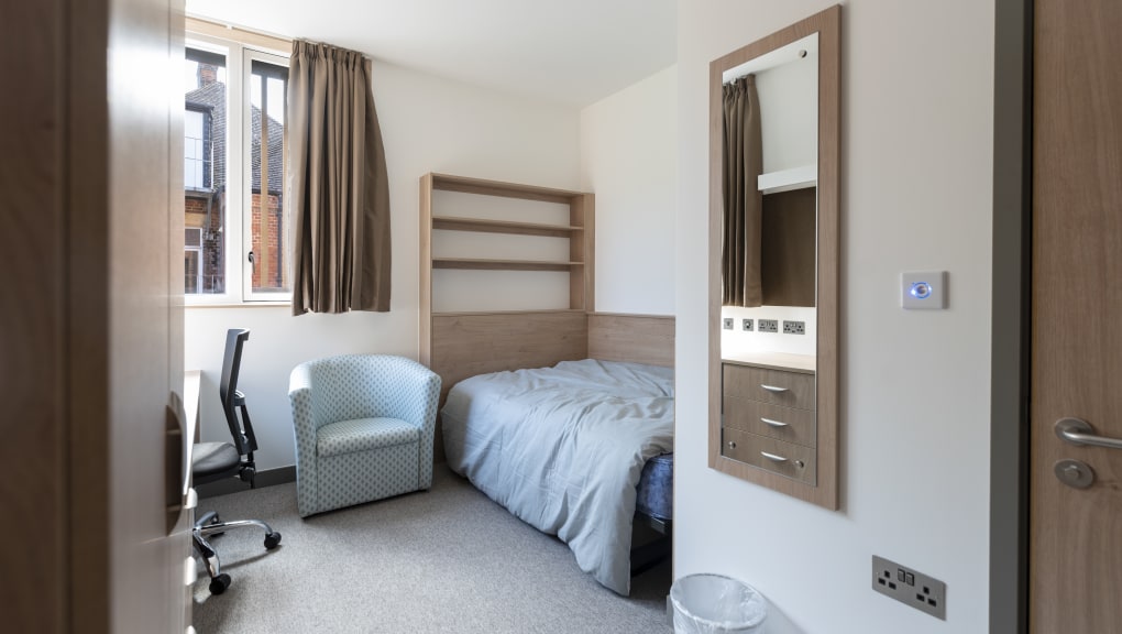 Interior of student accommodation, Lucy Cavendish College