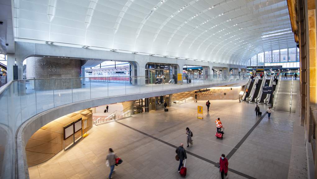 Interior of the station main concourse. Copyright: Aurecon GHD Joint Venture (AGJV), 2025.