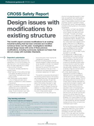 CROSS Safety Report: Design issues with modifications to existing structure