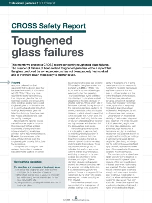 CROSS Safety Report: Toughened glass failures