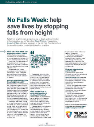 No Falls Week: help save lives by stopping falls from height