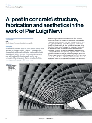A 'poet in concrete': structure, fabrication and aesthetics in the work of Pier Luigi Nervi