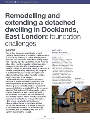 Remodelling and extending a detached dwelling in Docklands, East London: foundation challenges