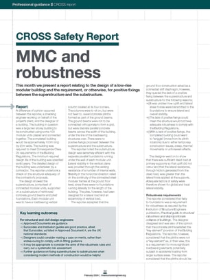 CROSS Safety Report: MMC and robustness