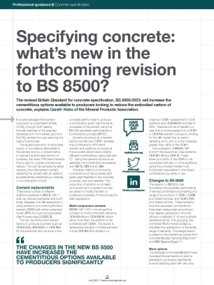 Specifying concrete: what's new in the forthcoming revision to BS 8500?