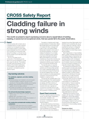 CROSS Safety Report: Cladding failure in strong winds